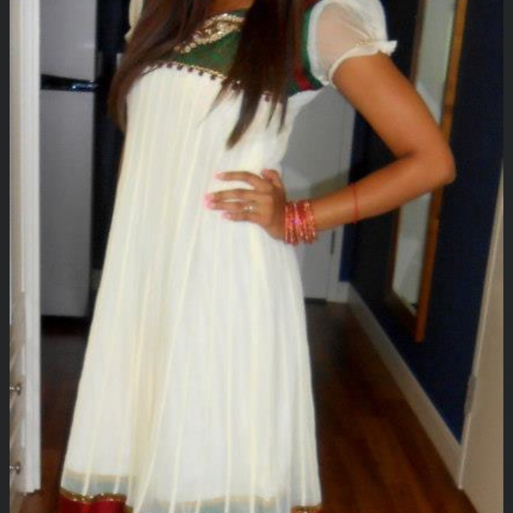 White Anarkali